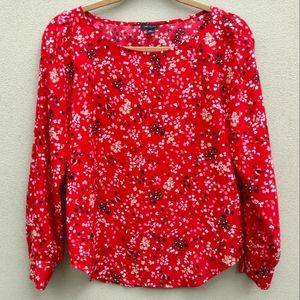 Ann Taylor Red Long Sleeve Blouse in Size XXS.